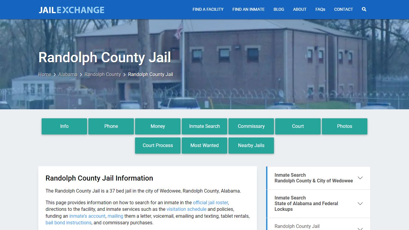 Randolph County Jail, AL Inmate Search, Information